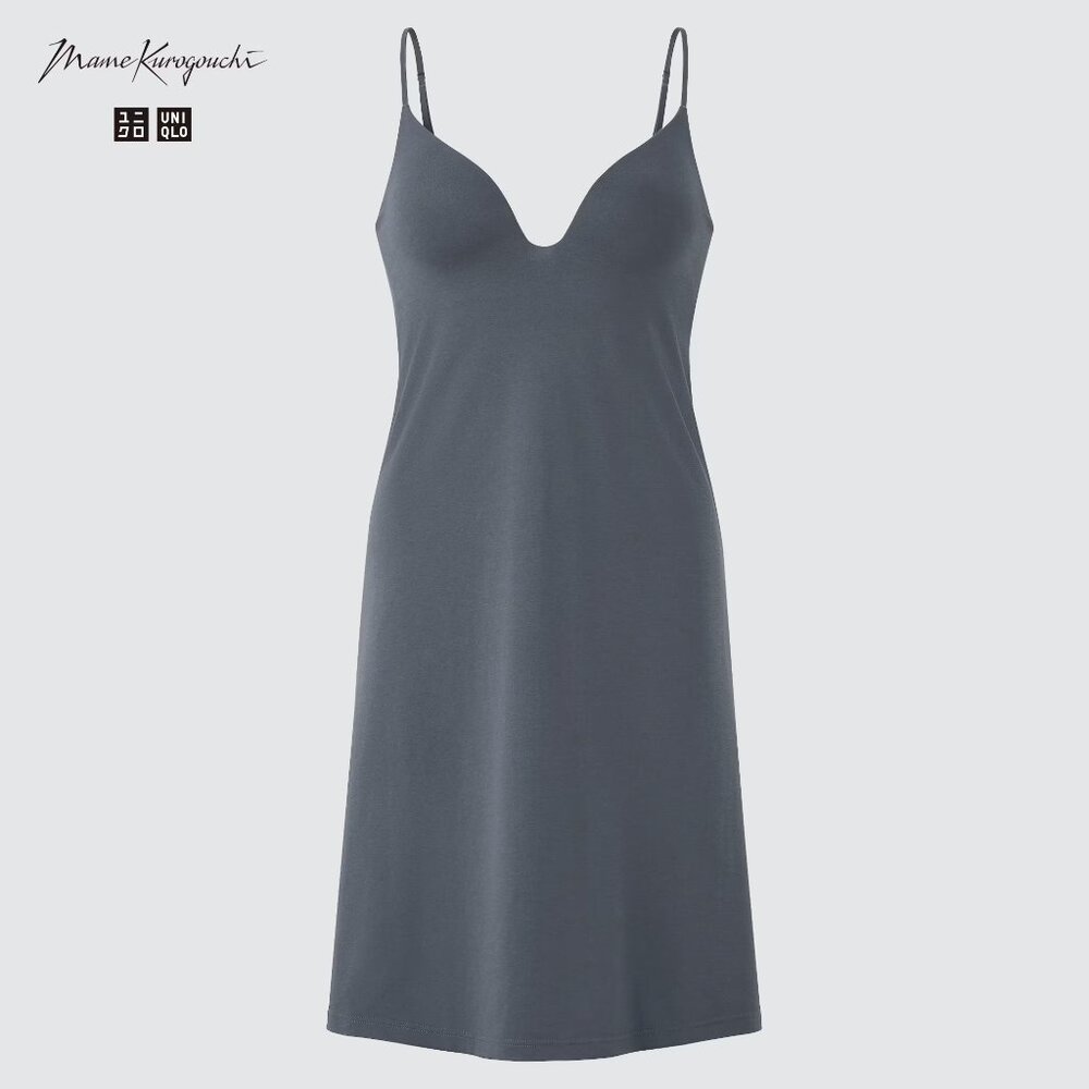 Uniqlo x Mame Kurogouchi AIRism Plunging Bra Slip Dark Gray M NWT